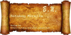 Betskey Mirella névjegykártya